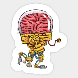 big brain covered by glass Sticker